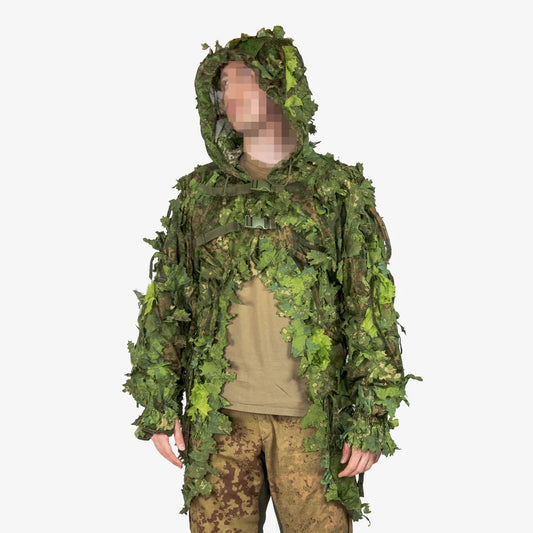 MCS Cloak, featuring lightweight camouflage material with a natural foliage-inspired pattern for outdoor concealment."