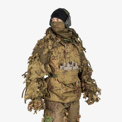 KMCS Cobra Hood, featuring a camouflage hood design with natural foliage-style elements for outdoor concealment.