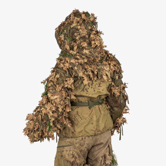KMCS Cobra Hood, featuring a camouflage hood design with natural foliage-style elements for outdoor concealment.
