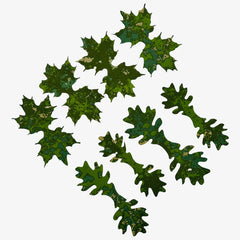KMCS Tie Leafs, featuring camouflage leaf-style strips designed for attaching to gear and improving outdoor concealment.