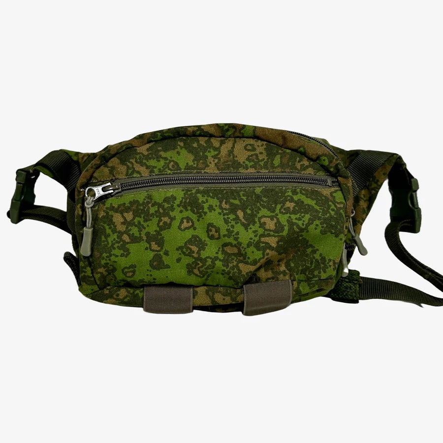 KMCS Fanny Pack, featuring a camouflage waist pouch designed for carrying small gear and outdoor essentials.