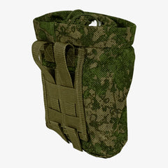 KMCS Dump Pouch, featuring a camouflage storage pouch designed for carrying used magazines and tactical gear during outdoor activities.