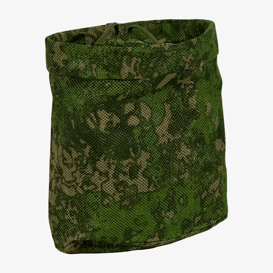 KMCS Dump Pouch, featuring a camouflage storage pouch designed for carrying used magazines and tactical gear during outdoor activities.