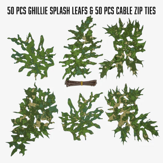 KMCS Splash Leafs, featuring camouflage leaf-style material designed for natural outdoor concealment.