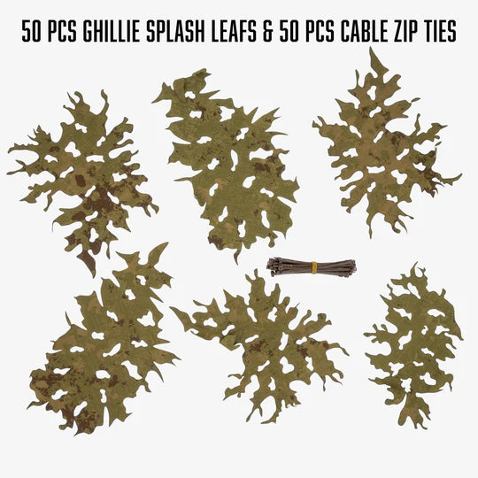 KMCS Splash Leafs, featuring camouflage leaf-style material designed for natural outdoor concealment.