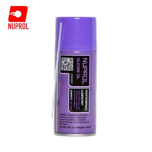 Nuprol oil, showing a bottle of airsoft maintenance lubricant designed for cleaning and servicing equipment."
