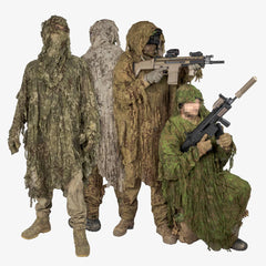 KMCS Ultra-Lite Ghillie Suit, featuring lightweight camouflage material with natural foliage-style elements for outdoor concealment