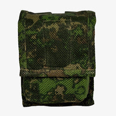 KMCS Universal Sniper Mag Pouch, featuring a camouflage magazine pouch designed for carrying and securing rifle magazines.