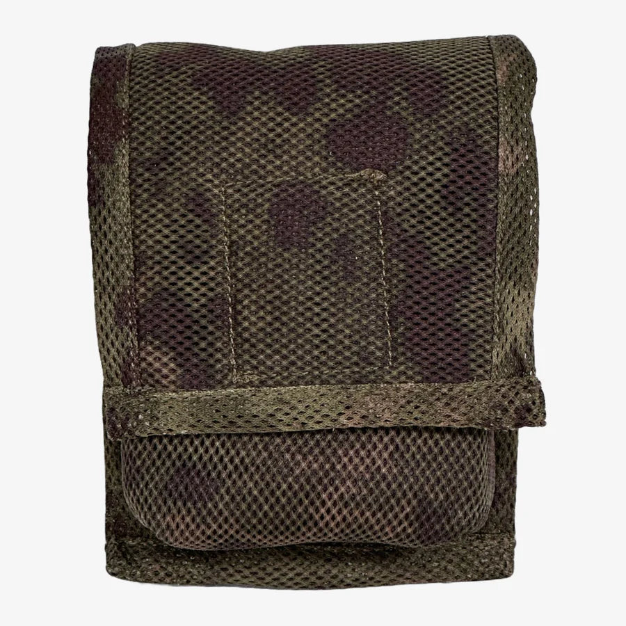 KMCS Universal Sniper Mag Pouch, featuring a camouflage magazine pouch designed for carrying and securing rifle magazines.